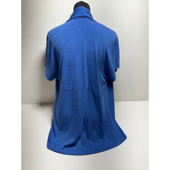 Rafaella Women’s BluevOpen Front Cardigan Sz Medium Short Sleeve Office - Picture 3 of 11